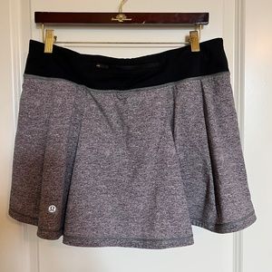 Lululemon Pace Rival Skirt Sz 10 tall Heather Multi Black